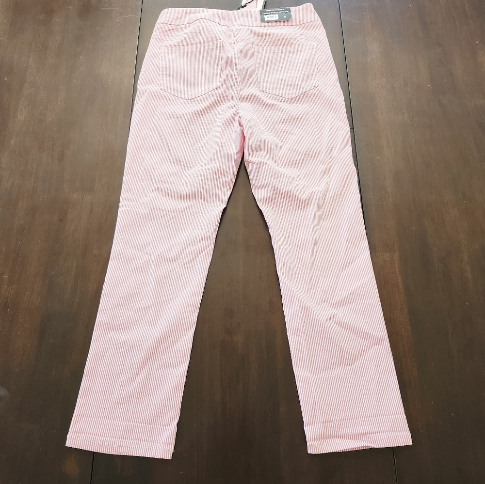 Mario Serrani Pink and White Striped Pants Size Small - Picture 2 of 3